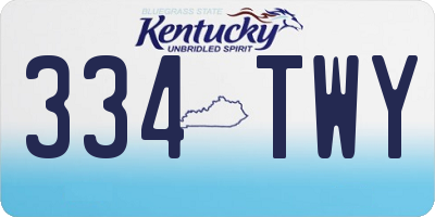 KY license plate 334TWY