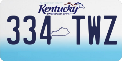 KY license plate 334TWZ