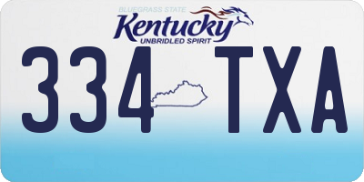 KY license plate 334TXA
