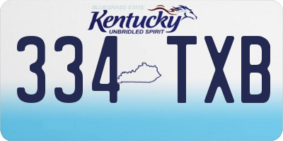 KY license plate 334TXB