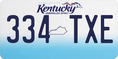 KY license plate 334TXE