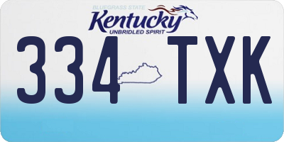 KY license plate 334TXK