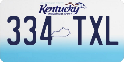 KY license plate 334TXL