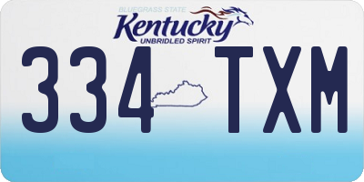 KY license plate 334TXM