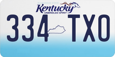 KY license plate 334TXO
