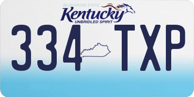 KY license plate 334TXP