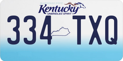 KY license plate 334TXQ