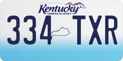 KY license plate 334TXR
