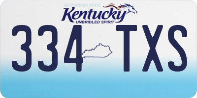 KY license plate 334TXS