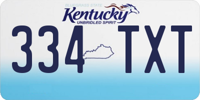 KY license plate 334TXT