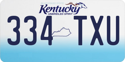 KY license plate 334TXU