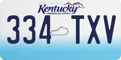 KY license plate 334TXV
