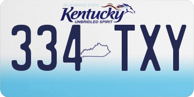 KY license plate 334TXY