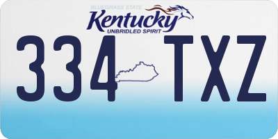 KY license plate 334TXZ