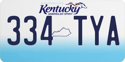 KY license plate 334TYA
