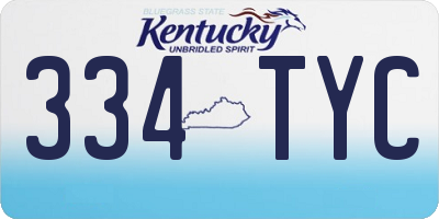 KY license plate 334TYC