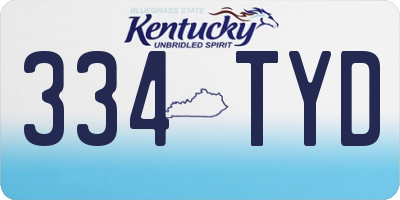 KY license plate 334TYD