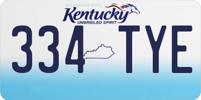 KY license plate 334TYE