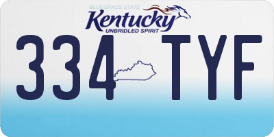 KY license plate 334TYF