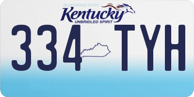 KY license plate 334TYH