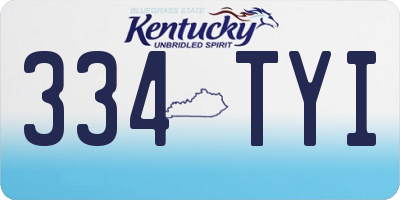 KY license plate 334TYI