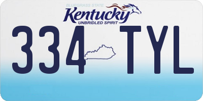 KY license plate 334TYL