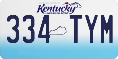 KY license plate 334TYM