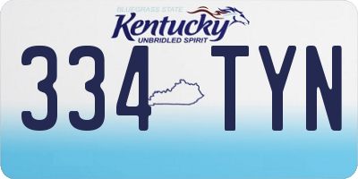 KY license plate 334TYN