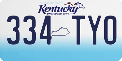 KY license plate 334TYO