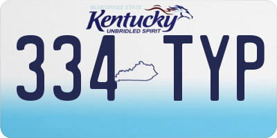 KY license plate 334TYP