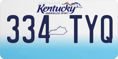 KY license plate 334TYQ