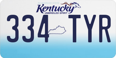KY license plate 334TYR
