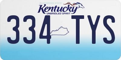 KY license plate 334TYS