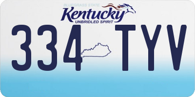 KY license plate 334TYV
