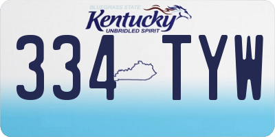 KY license plate 334TYW