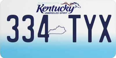 KY license plate 334TYX