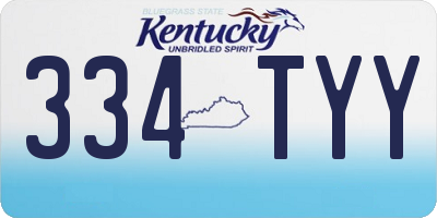 KY license plate 334TYY