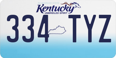 KY license plate 334TYZ