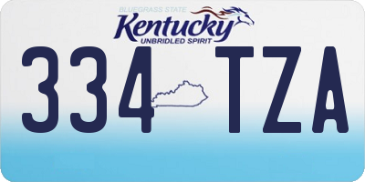 KY license plate 334TZA