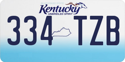 KY license plate 334TZB