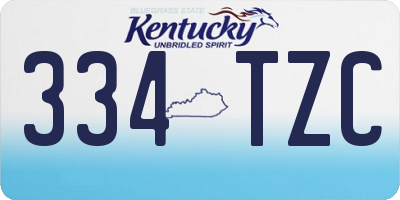 KY license plate 334TZC