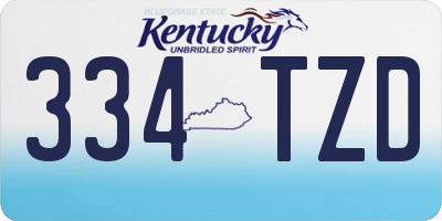 KY license plate 334TZD