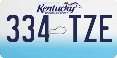 KY license plate 334TZE
