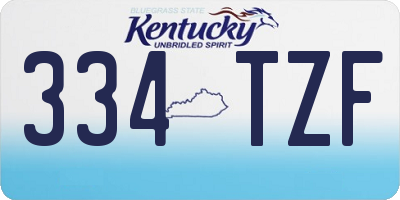 KY license plate 334TZF