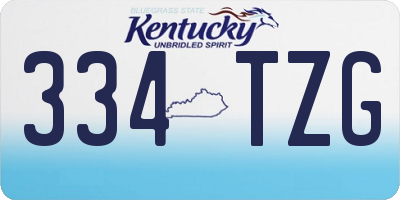 KY license plate 334TZG