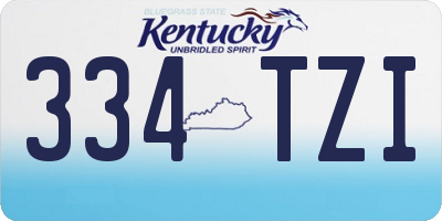 KY license plate 334TZI