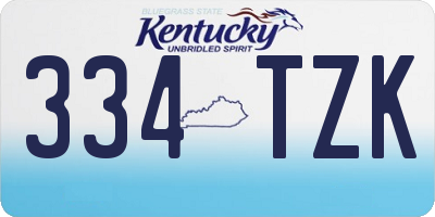 KY license plate 334TZK