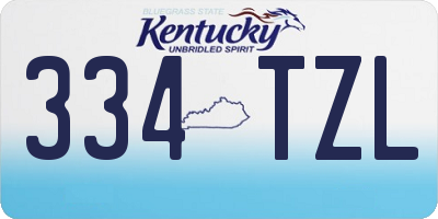 KY license plate 334TZL