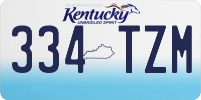 KY license plate 334TZM
