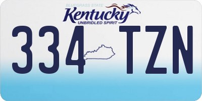 KY license plate 334TZN